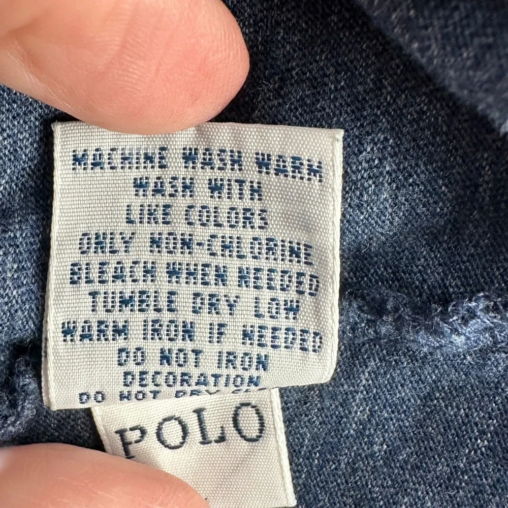 Polo Ralph Lauren Men's Long Sleeve T-Shirt Blue Heather XL Crew‎ Neck Cotton